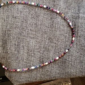 Natural sapphire and cultured freshwater pearls 925